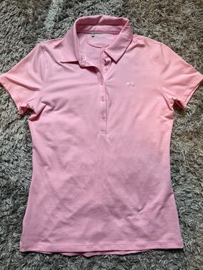 Under Armour Women’s Light Pink Button-Down Polo